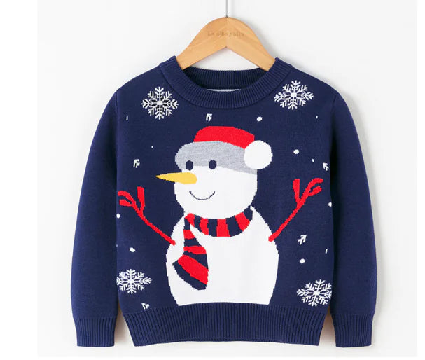 Cartoon Christmas Red Snowman Pullover Sweater
